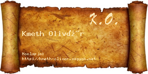 Kmeth Olivér névjegykártya